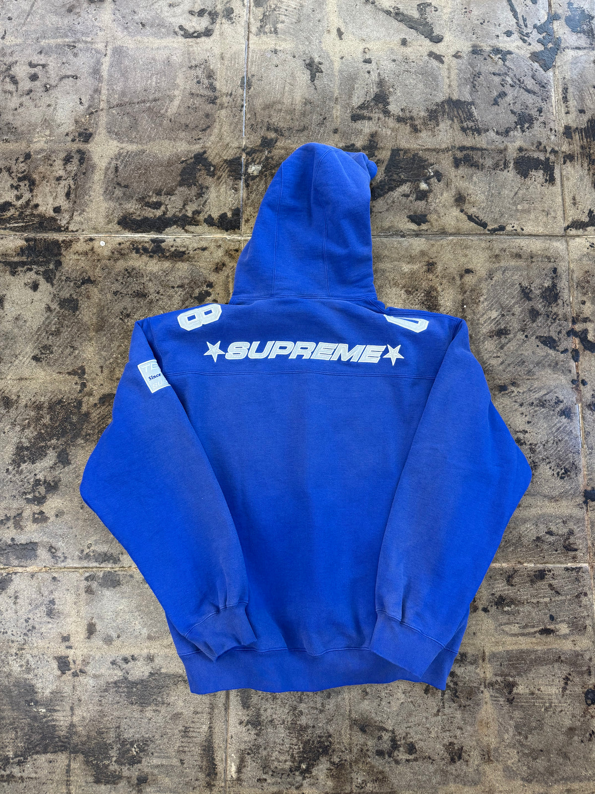 SUPREME FOOTBALL BLUE HOODIE (USED)
