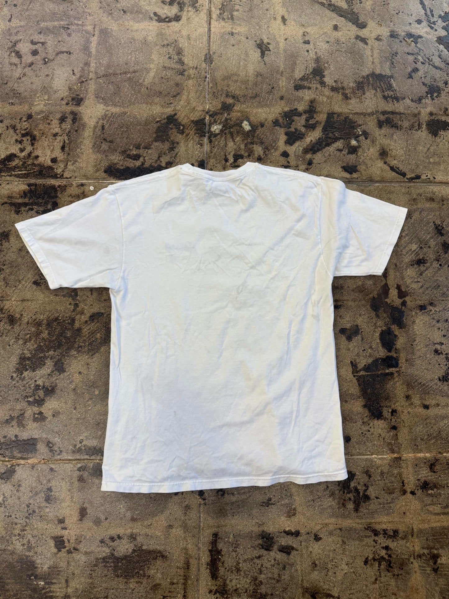 STUSSY WHITE EMBROIDERY TEE (USED)