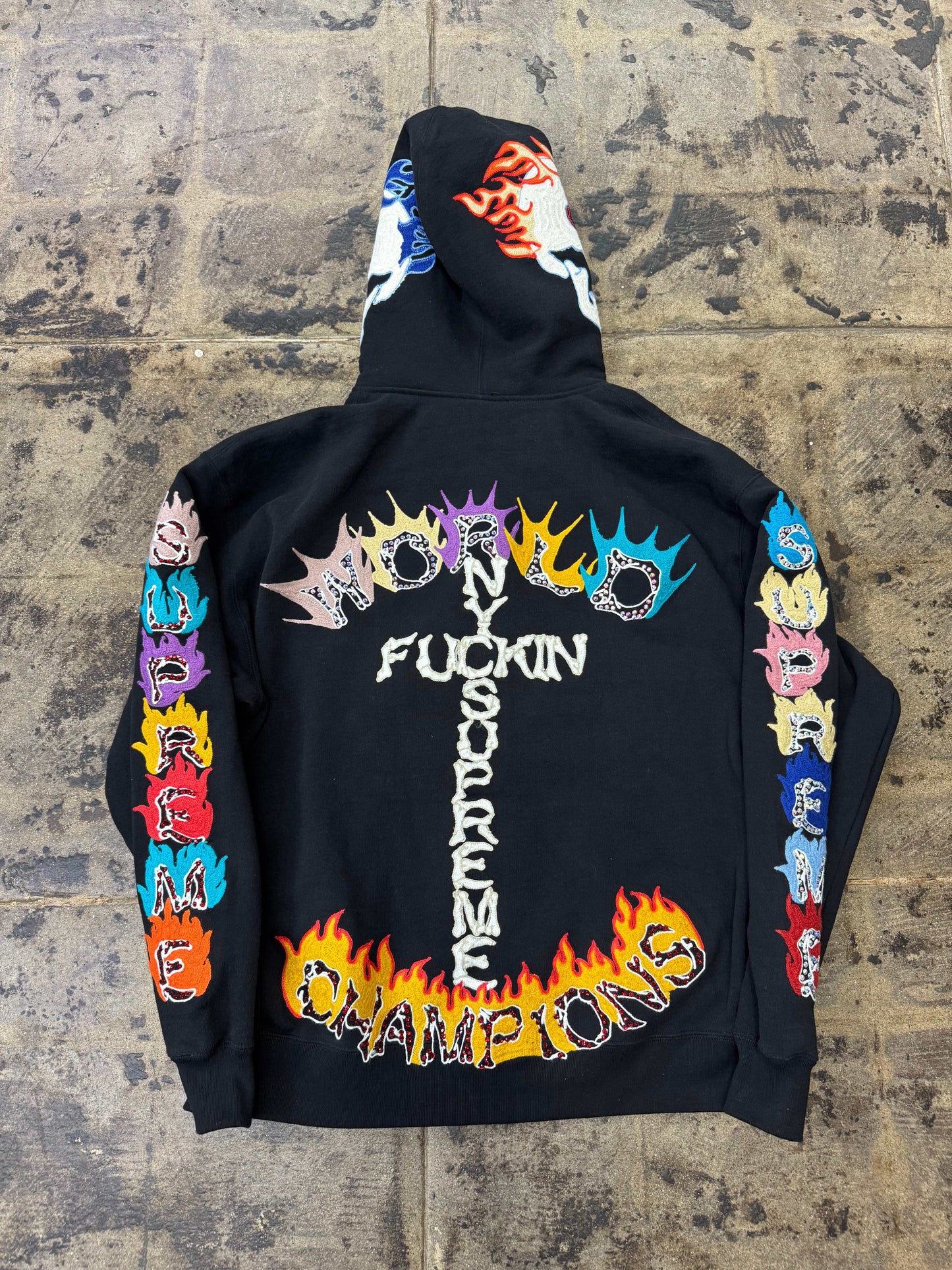 SUPREME F**K YOU BLACK ZIP UP HOODIE