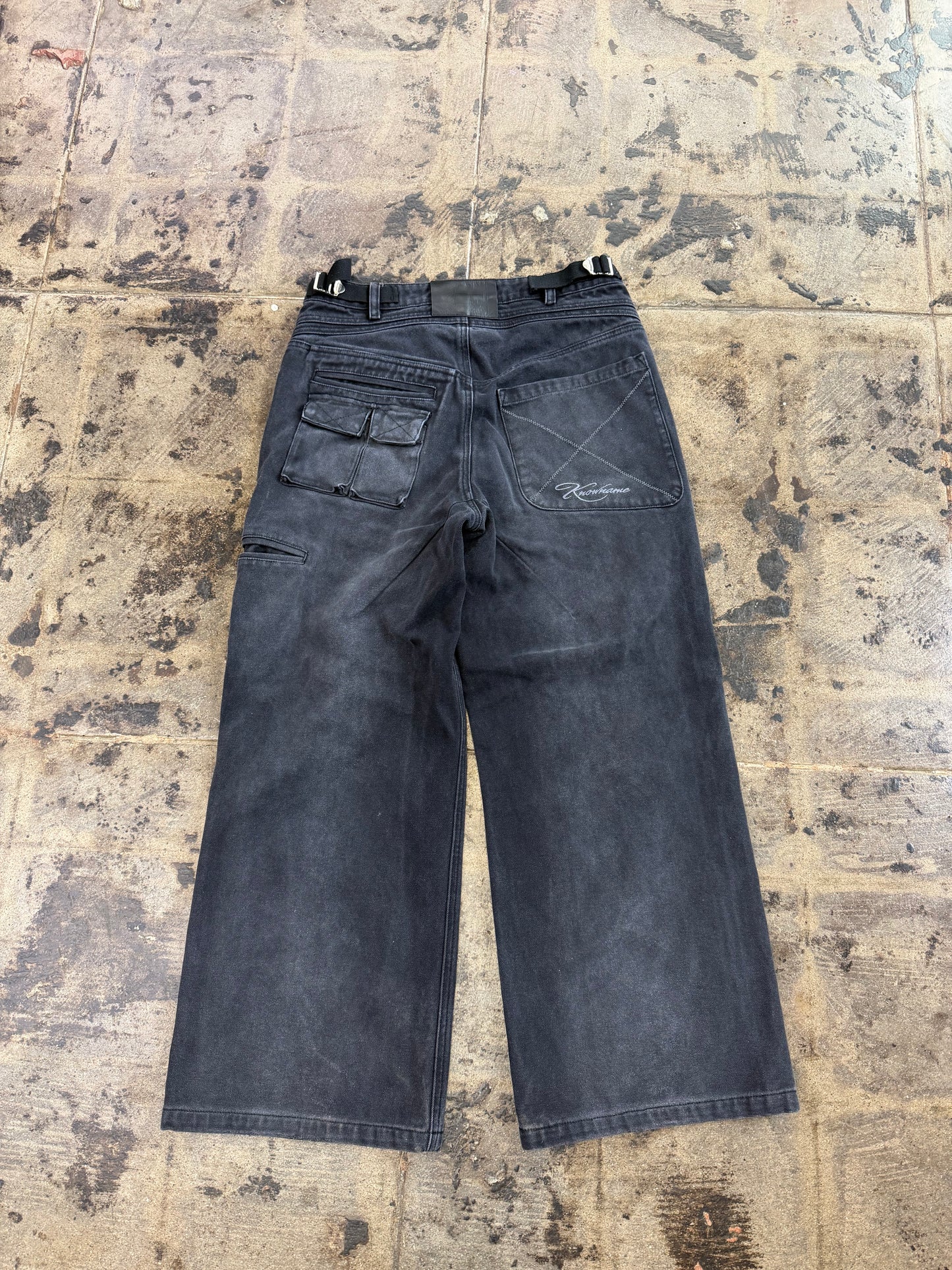 KNOWNAME CARGO BLACK PANTS
