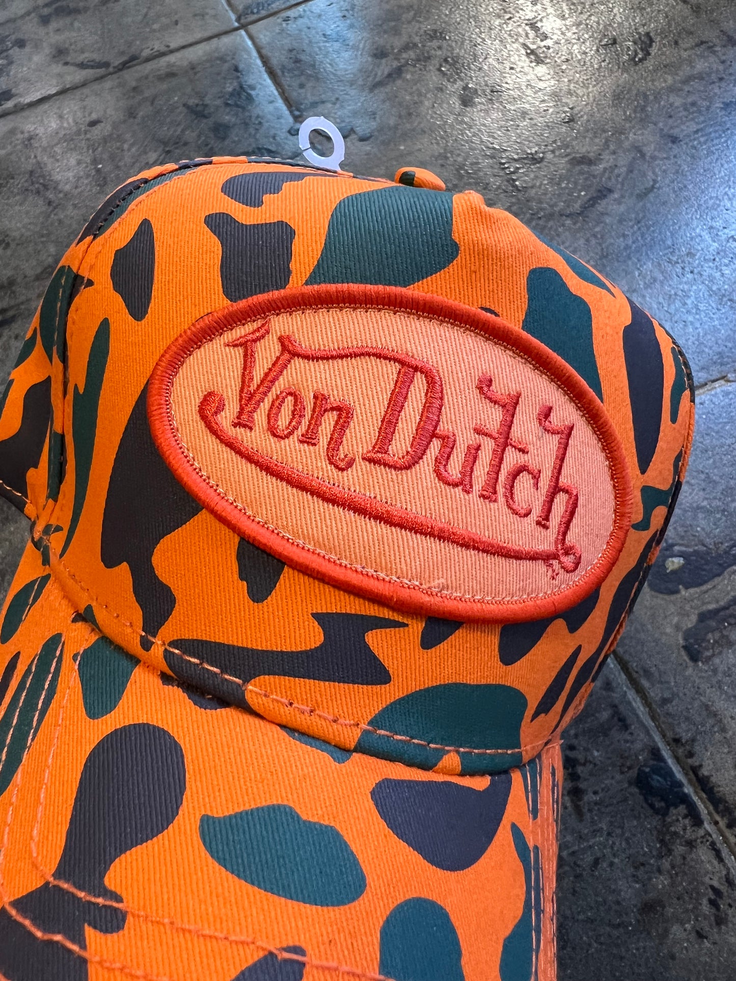 Von Dutch Trucker Snapback Orange Camo