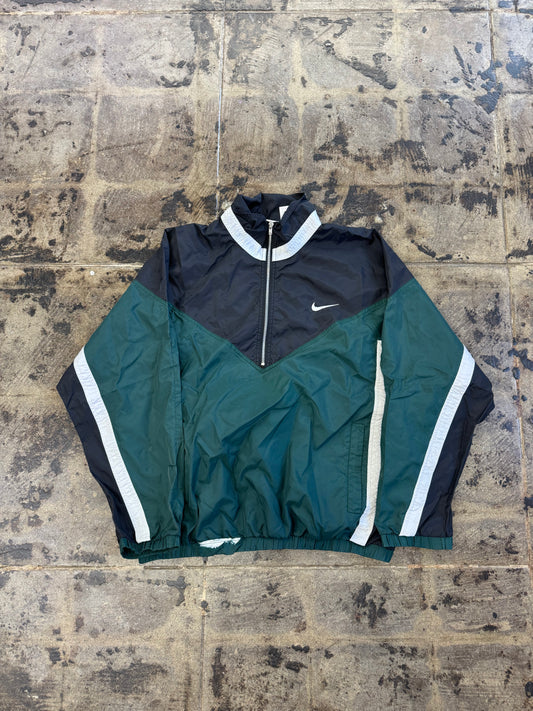 NIKE VNTG BLK/GREEN QUATER ZIP