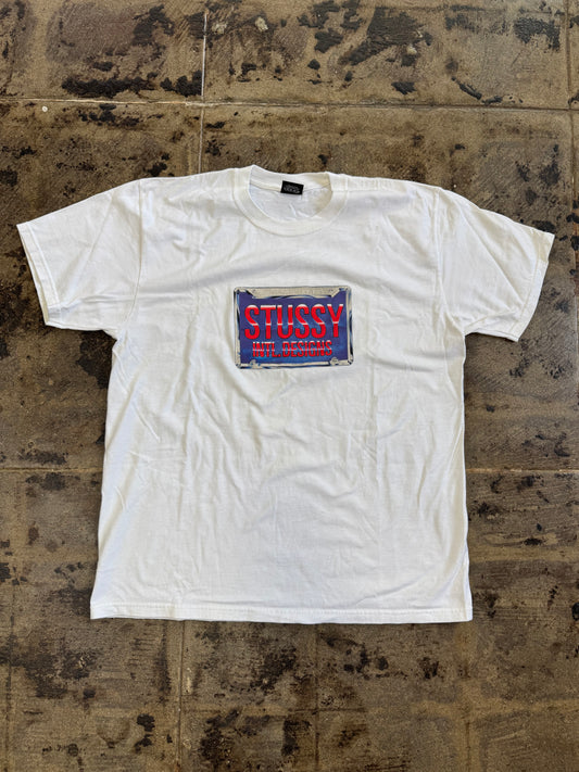 STUSSY INTL DESIGNS LICENSE PLATE TEE (USED)