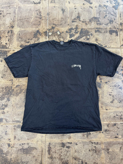 STUSSY SPHINX BLACK TEE (USED)