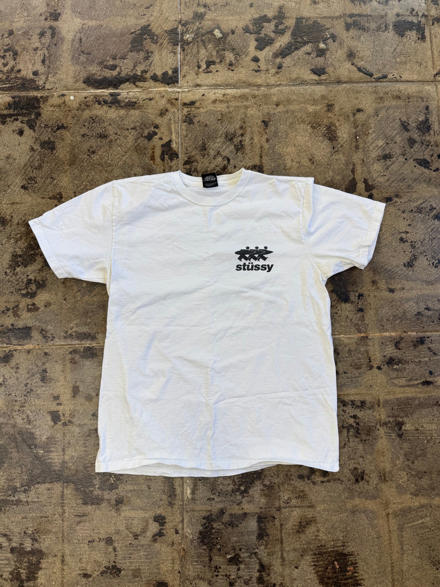 STUSSY SURFER WHITE TEE (USED)