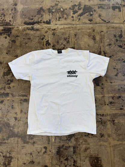 STUSSY SURFER WHITE TEE (USED)