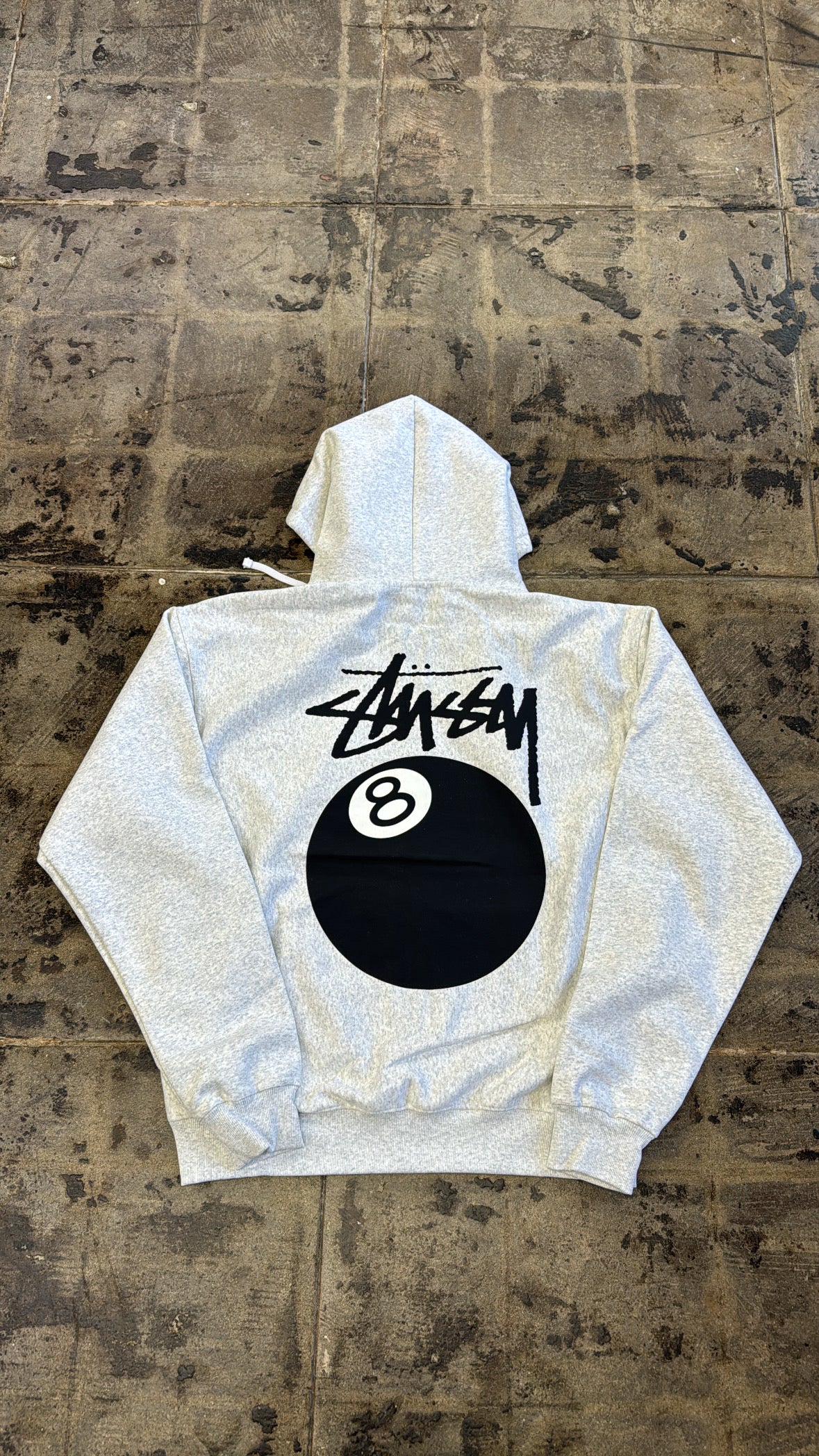 STUSSY 8 BALL HEATHER GREY ZIP UP