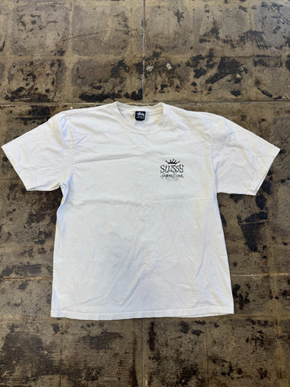 STUSSY LAGUNA BEACH WHITE TEE (USED)