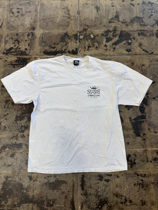 STUSSY LAGUNA BEACH WHITE TEE (USED)