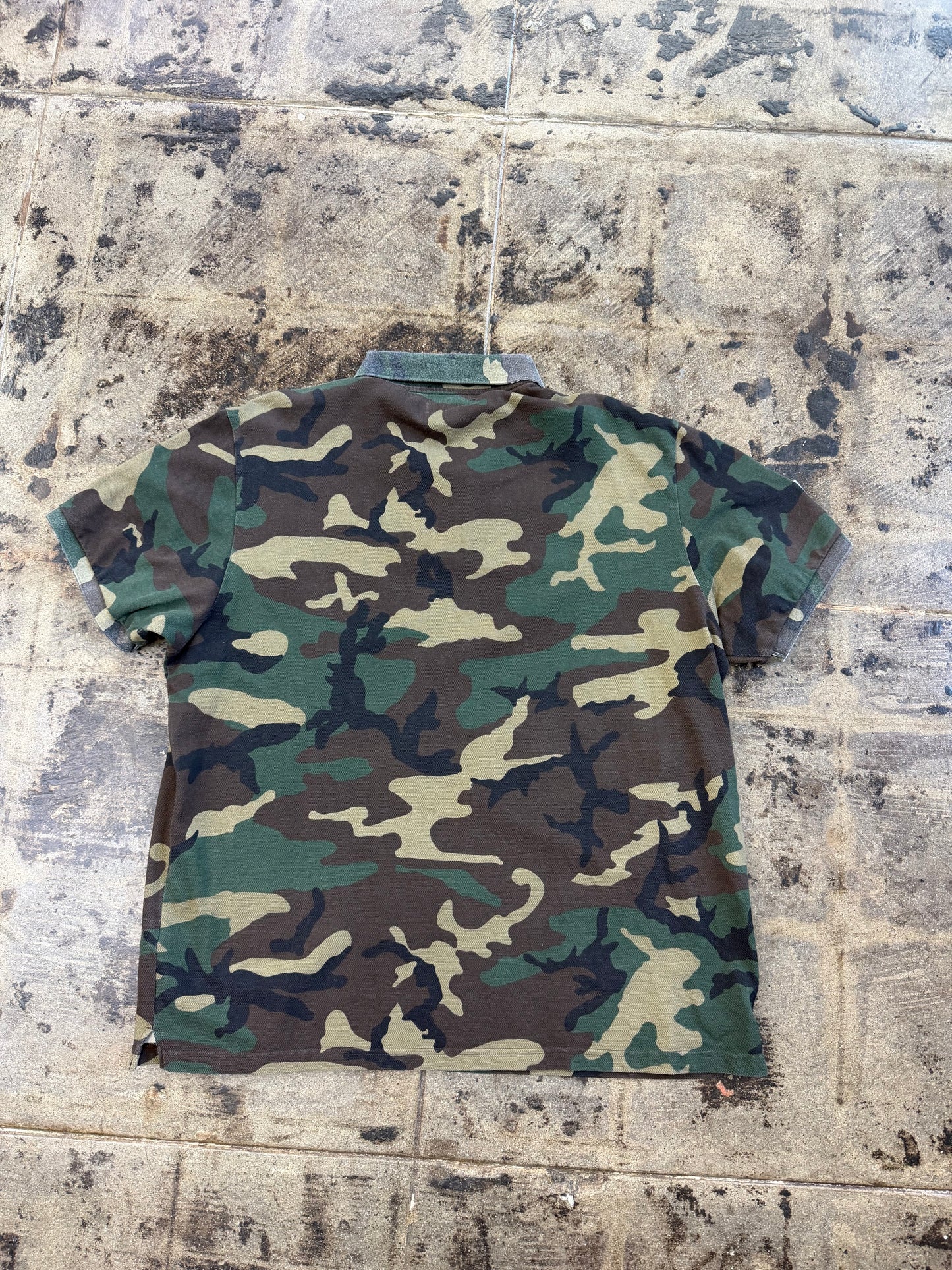 SUPREME TWILL APPLIQUE POLO WOODLAND CAMO (USED)