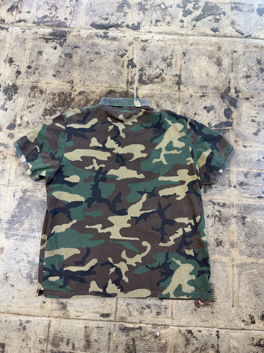 SUPREME TWILL APPLIQUE POLO WOODLAND CAMO (USED)