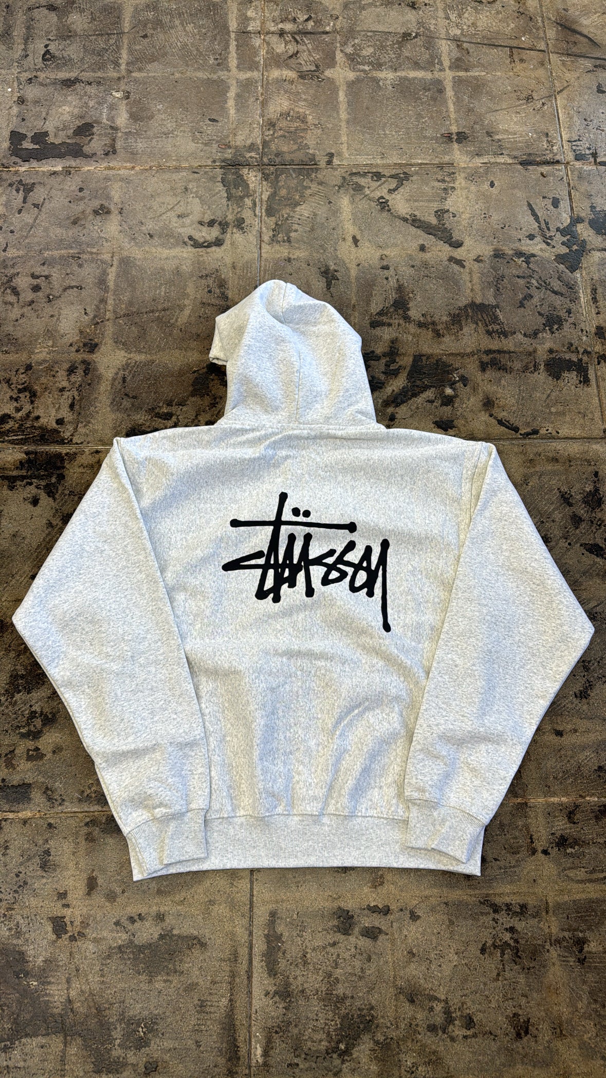 STUSSY BASIC SCRIPT HEATHER GREY ZIP UP