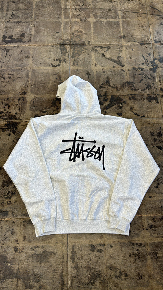 STUSSY BASIC SCRIPT HEATHER GREY ZIP UP