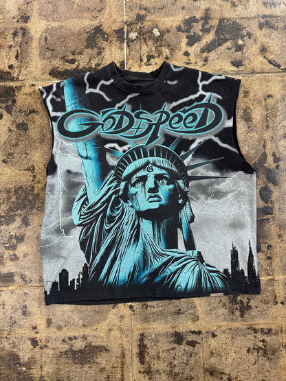 GODSPEED VOLTAGE CUT OFF GREY TEE (USED)