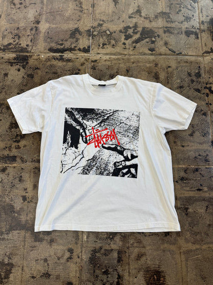 STUSSY CREATION WHITE TEE (USED)