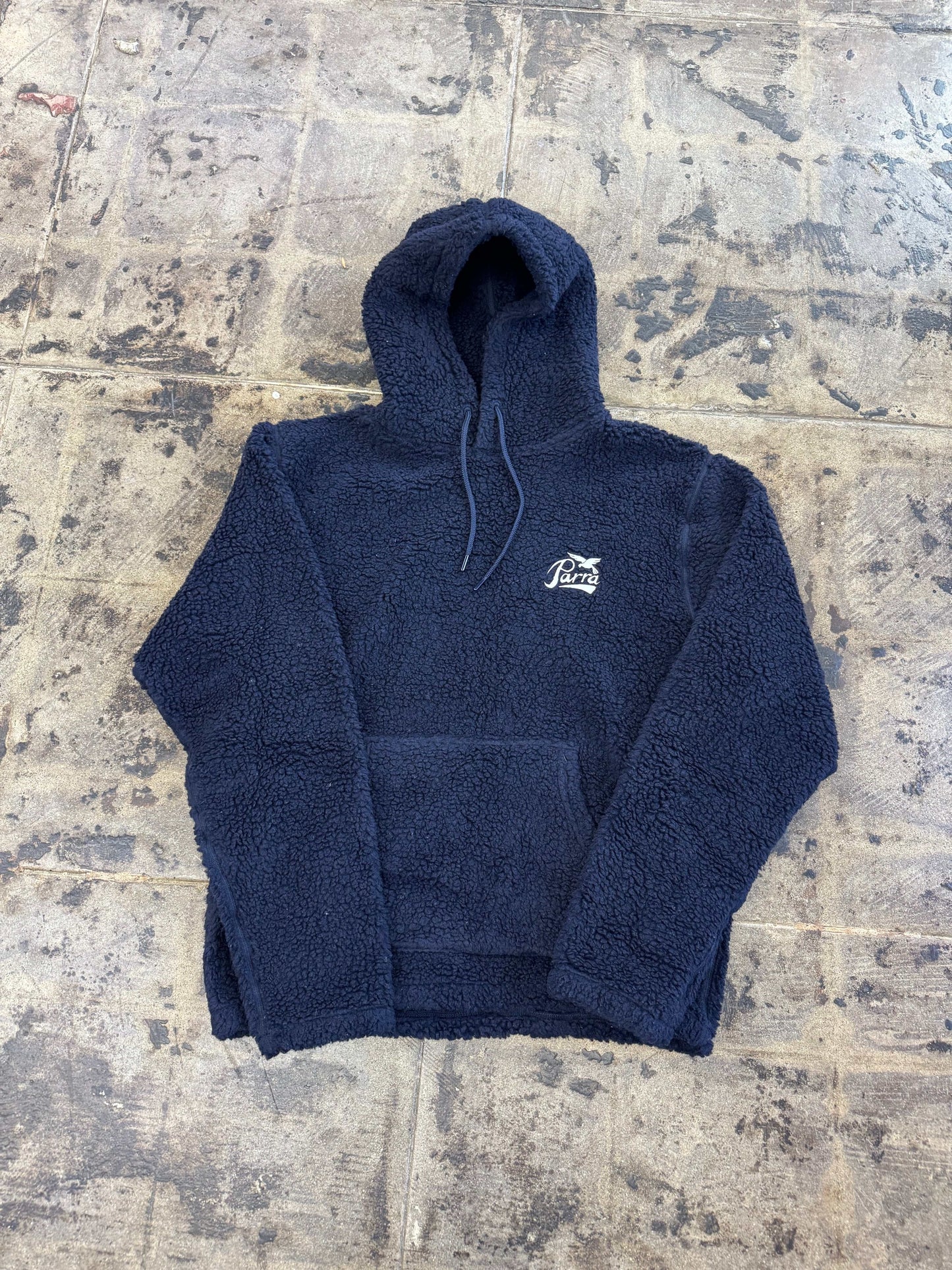 PARRA BIRD POLAR FLEECE NAVY BLUE HOODIE (USED)