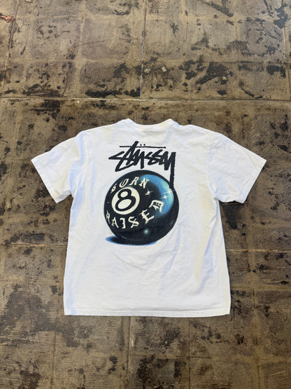 STUSSY BORN RAISED WHITE TEE (BOOT)