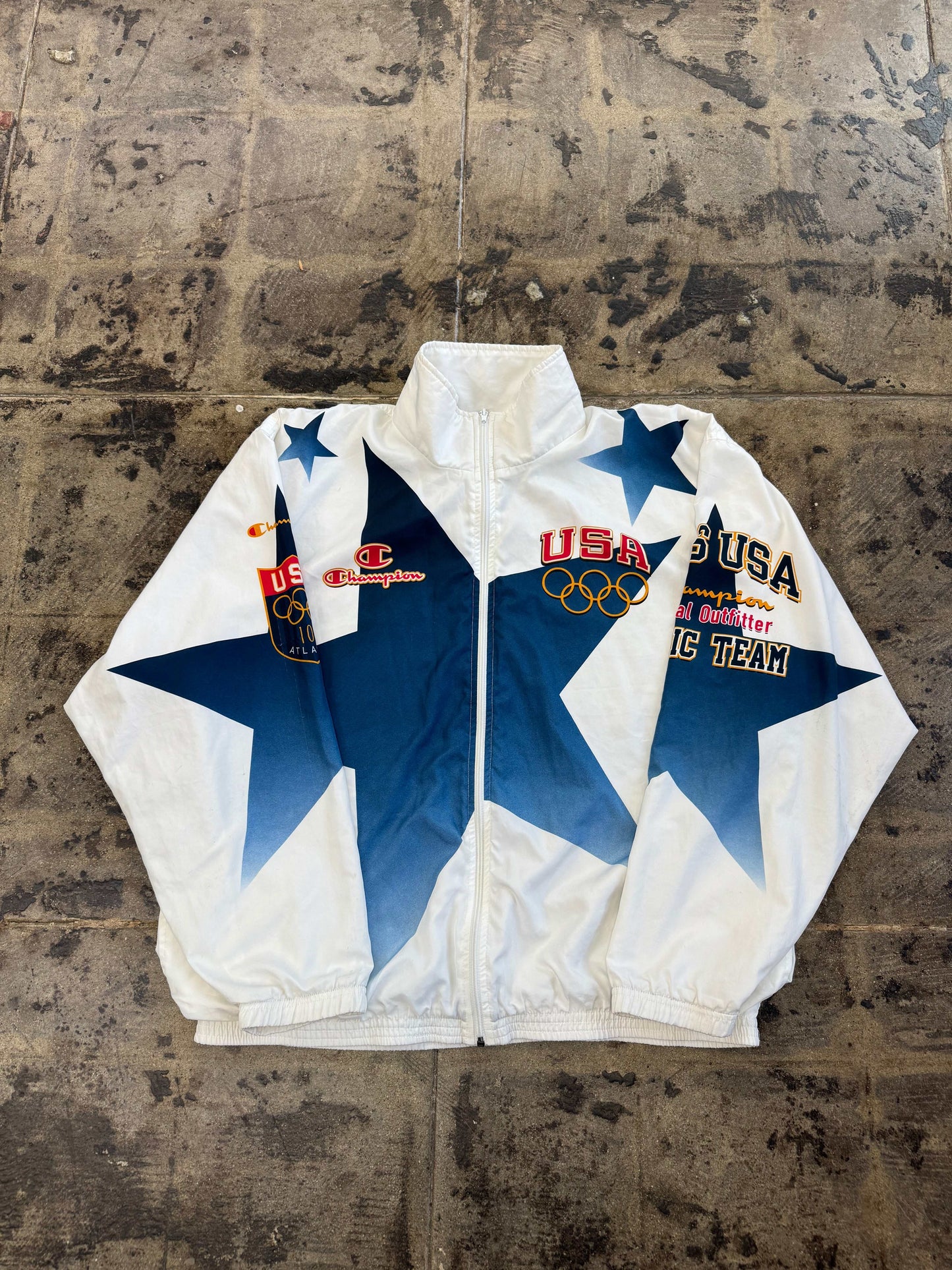 VINTAGE 1996 CHAMPION USA OLYMPIC WINDBREAKER