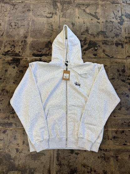 STUSSY BASIC SCRIPT HEATHER GREY ZIP UP