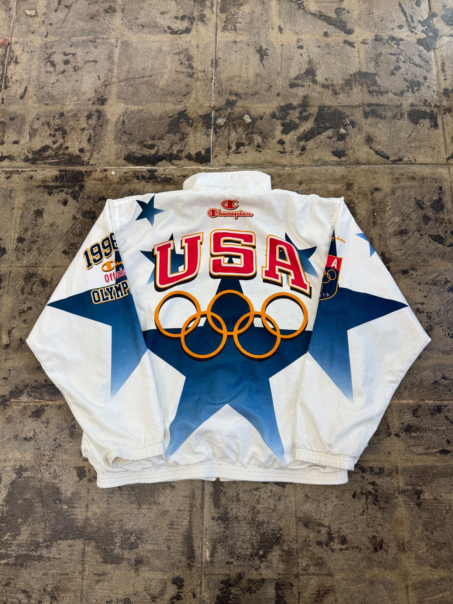 VINTAGE 1996 CHAMPION USA OLYMPIC WINDBREAKER