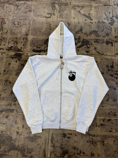 STUSSY 8 BALL HEATHER GREY ZIP UP