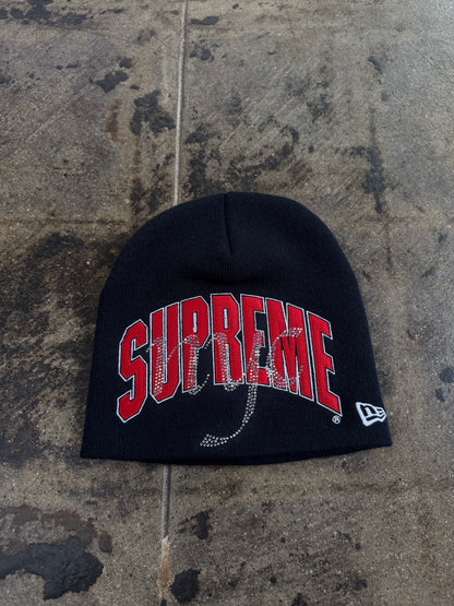 SUPREME NEW ERA RHINESTONE NYC NAVY BEANIE (USED)