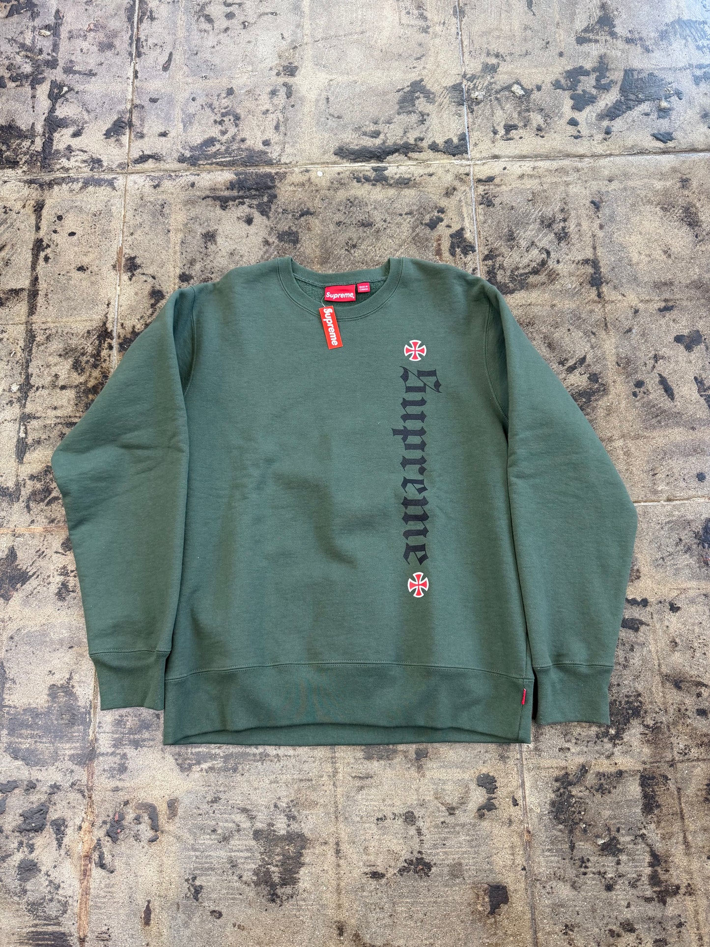 SUPREME INDEPENDENT FUCK THE REST GREEN CREWNECK
