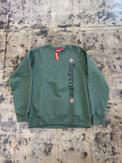 SUPREME INDEPENDENT FUCK THE REST GREEN CREWNECK