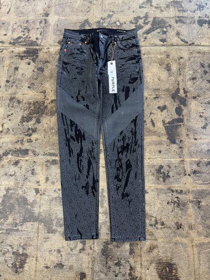 PURPLE BRAND BLACK CRACKING JEANS
