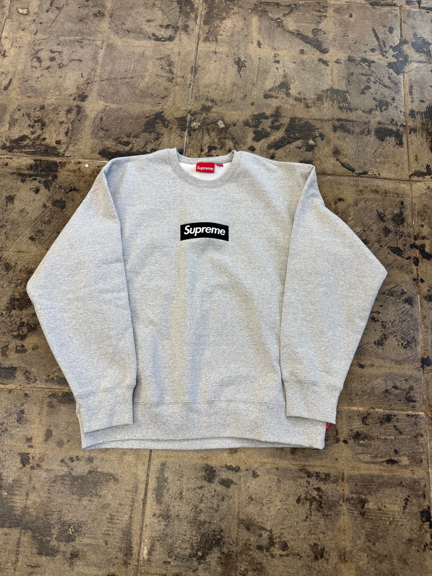 SUPREME BOX LOGO HEATHER GREY CREWNECK