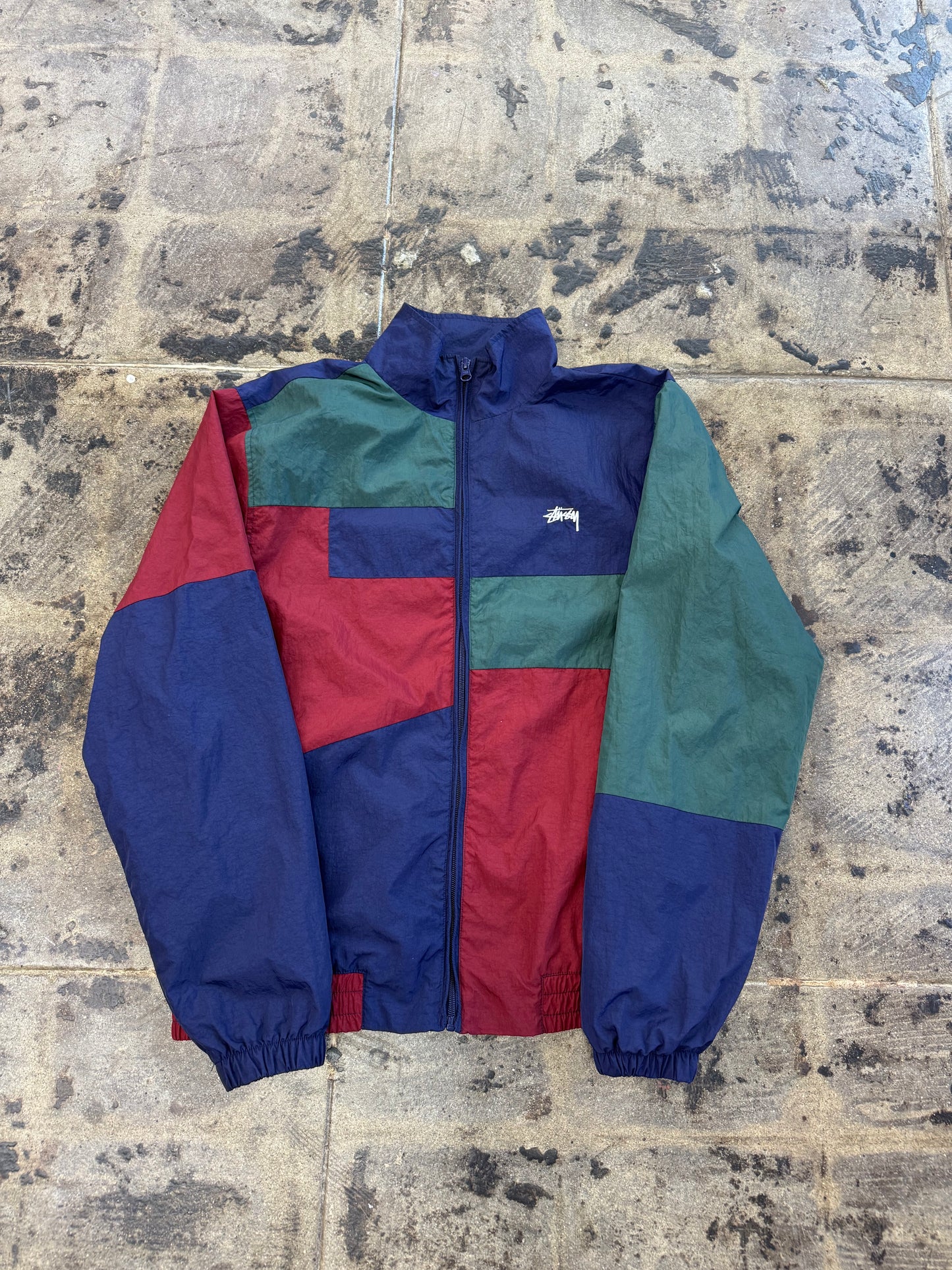 STUSSY MUTI PANEL ZIP UP JACKET (USED)