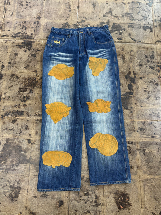 UNK x NBA LEATHER PATCH DENIM PANTS