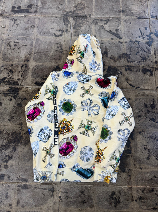 SUPREME CREAM JEWELS HOODIE (USED)