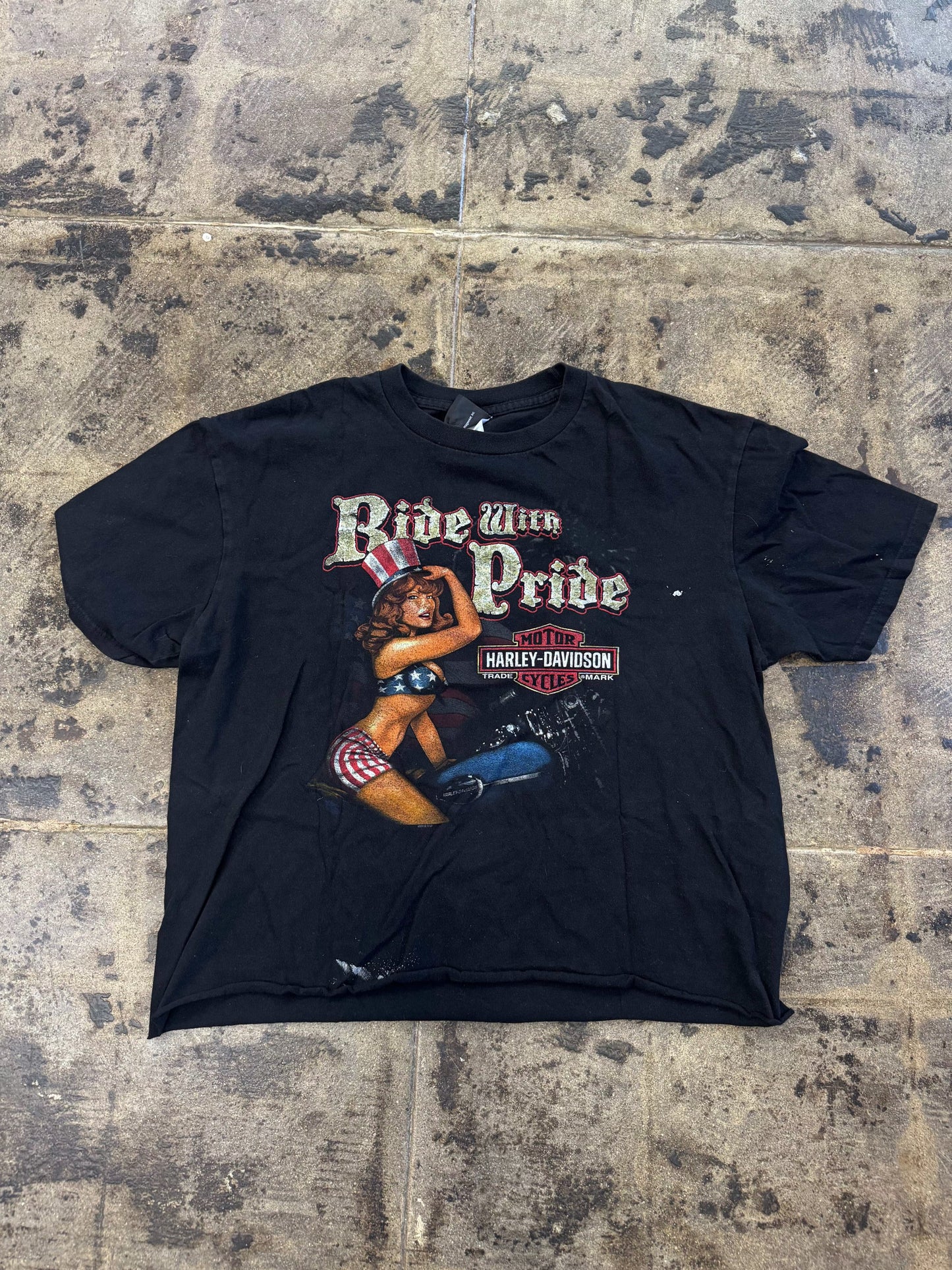 HARLEY DAVIDSON RIDE WITH PRIDE CROPPED TEE