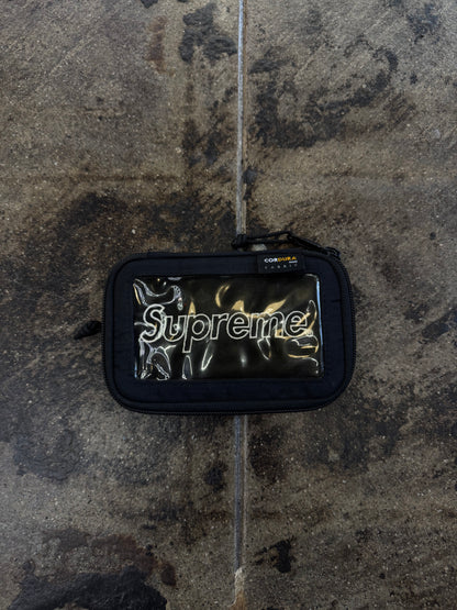 SUPREME SMALL BLACK ZIP POUCH