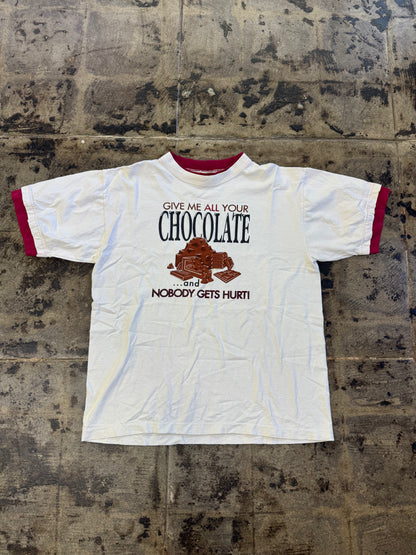 90s VNTG DOUBLE COLLAR/SLEEVE GIVE ME ALL YOUR CHOCOLATE TEE