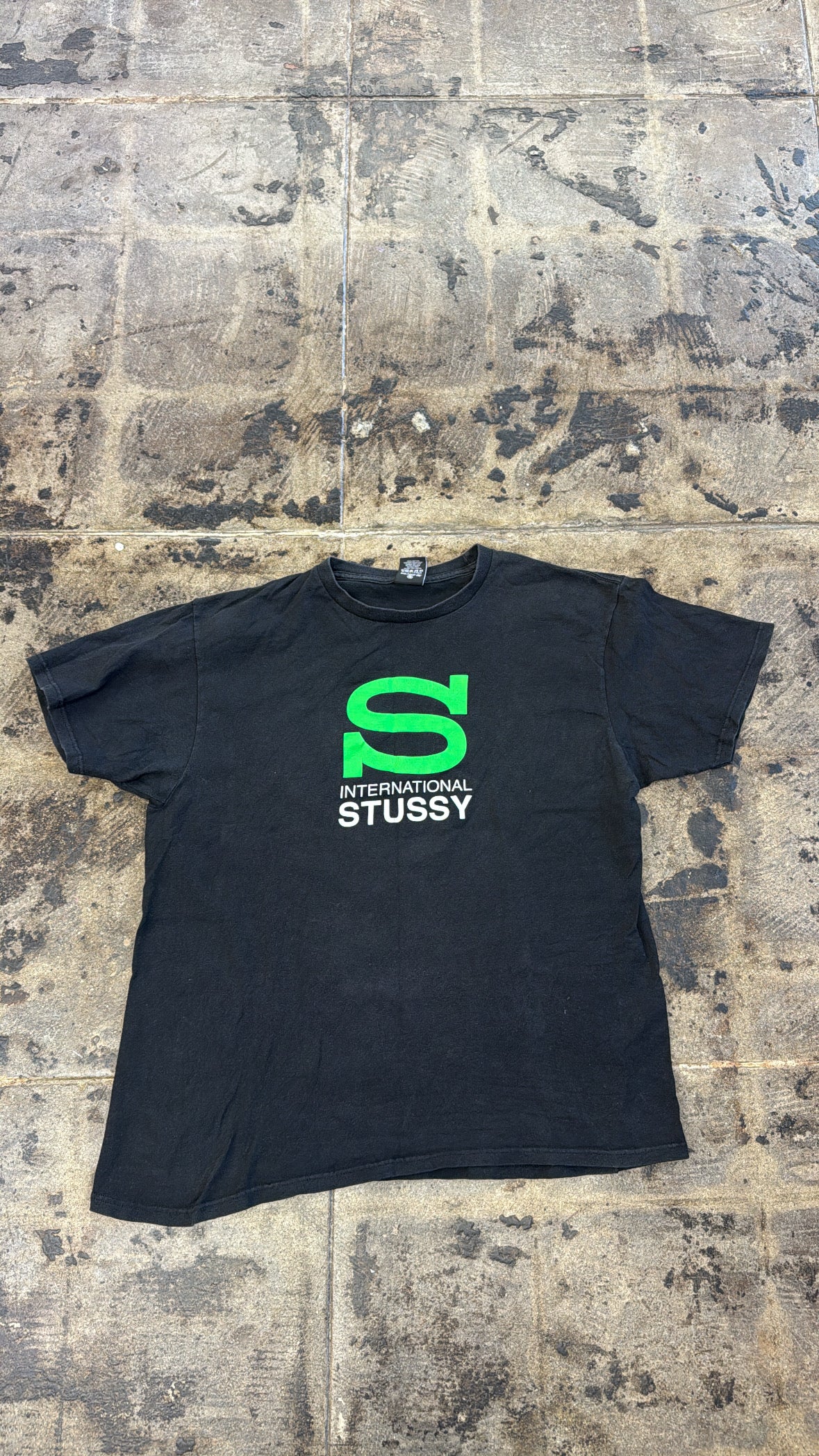STUSSY INTERNATIONAL GREEN LOGO TEE (USED)
