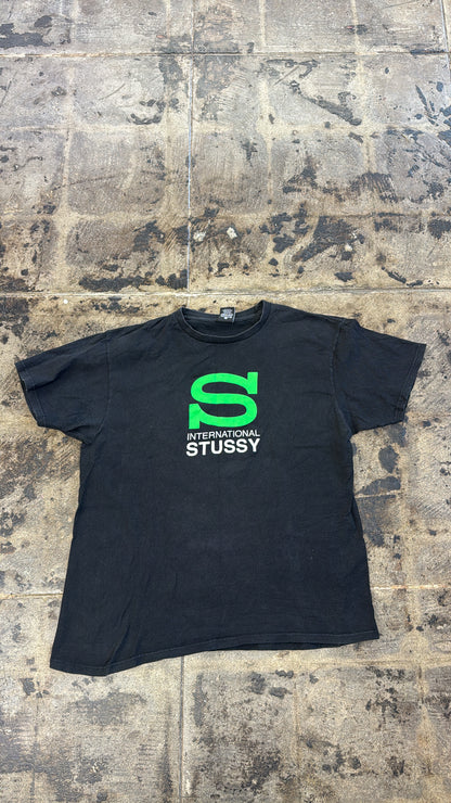 STUSSY INTERNATIONAL GREEN LOGO TEE (USED)