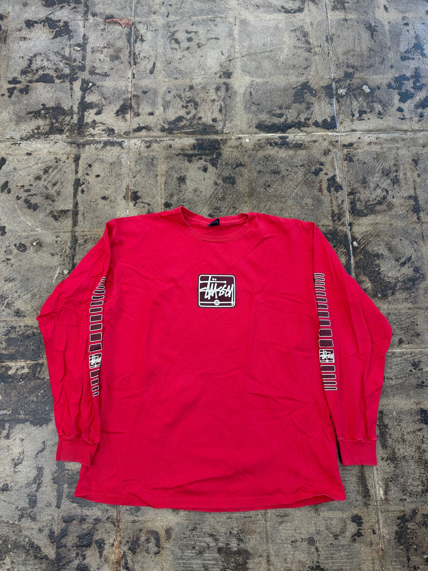 VINTAGE STUSSY RED LONG SLEEVE