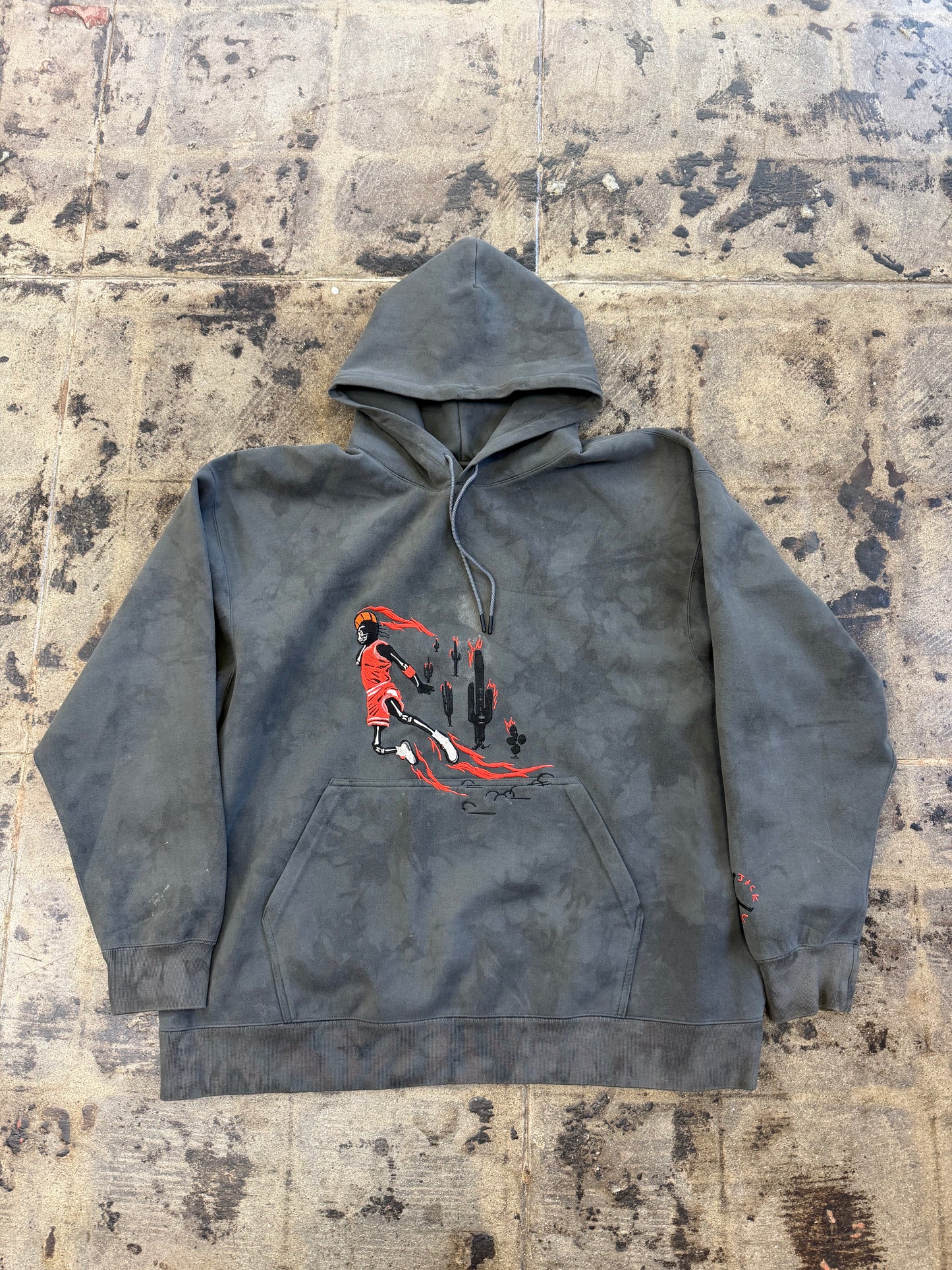 CACTUS JACK x JORDAN WASH SUEDE GREY HOODIE (USED)