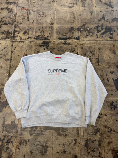 SUPREME GREY ESTABLISHED CREWNECK (USED)