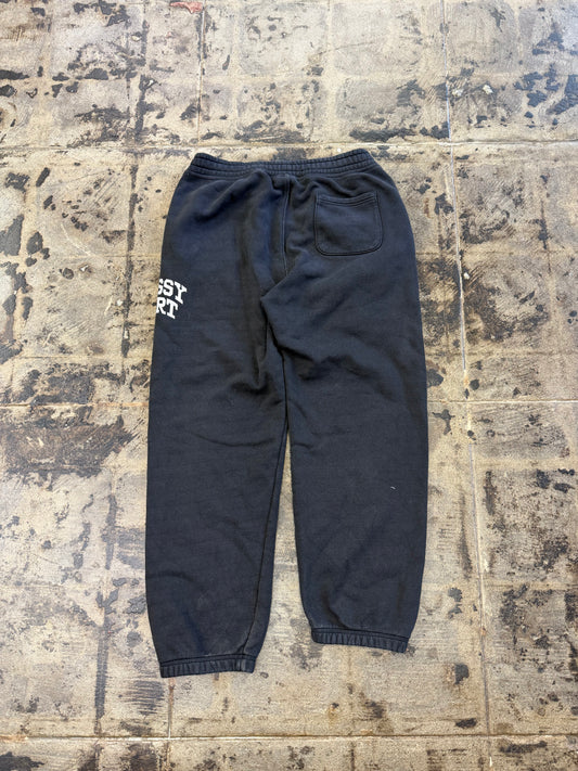 STUSSY SPORT CRACKLE SWEAT PANTS WASHED BLACK (USED)