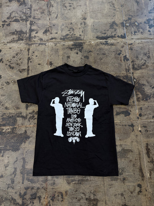 STUSSY INTERNATIONAL TRIBE BLACK TEE