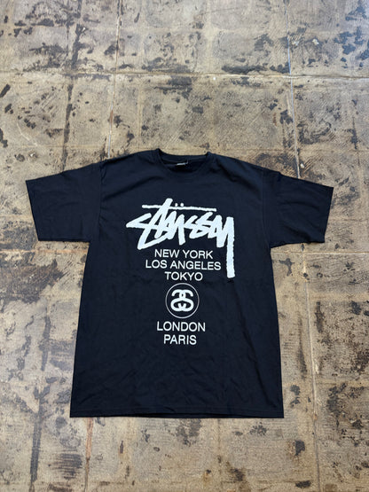 STUSSY WORLD TOUR BLACK TEE