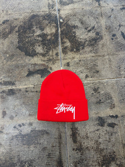 STUSSY RED BEANIE
