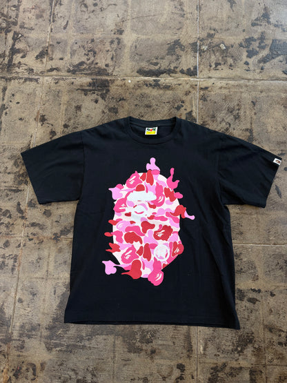 BAPE ABC REBUILD BIG APE BLK/PINK TEE (USED)