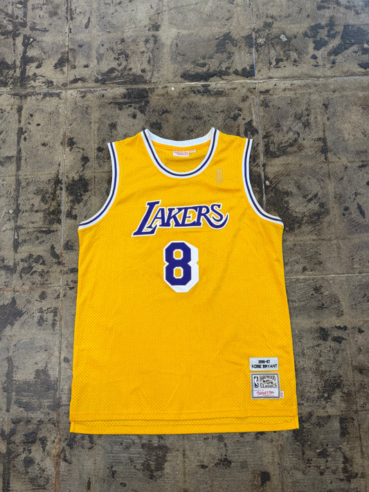 M&N 96-97 LAKERS #8 KOBE BRYANT YELLOW JERSEY