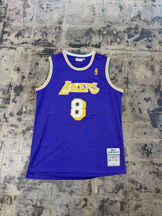 M&N 96-97 LAKERS #8 KOBE BRYANT PURPLE JERSEY