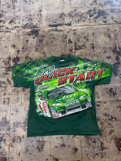 NASCAR DALE JR VNTG GREEN TEE