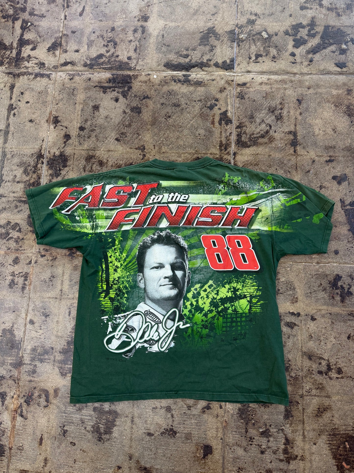 NASCAR DALE JR VNTG GREEN TEE